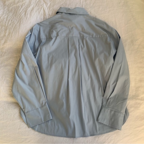 Reformation Andy Oversized Cotton Collar Button Down Up Shirt Top Horizon Blue - Picture 7 of 8